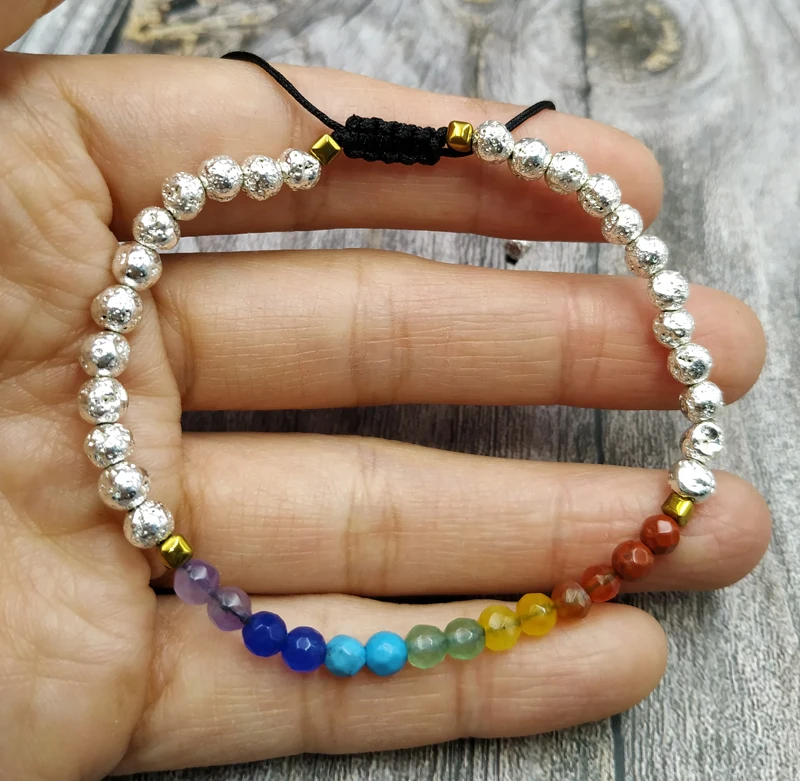 Y4069 Stone Small Beads Bracelet Silver Beads