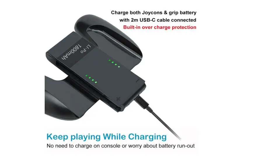Joy-Con зарядное устройство с 1800 мА/ч, Батарея, 2-в-1 из биметаллического для nintendo Switch Joy-Con Joycon Зарядное устройство