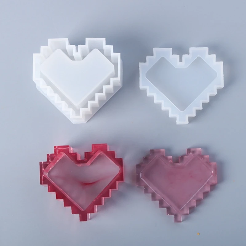 

Crystal Epoxy Resin Mold Love Heart Shape Storage Box Casting Silicone Mould DIY Crafts Jewelry Making Tools