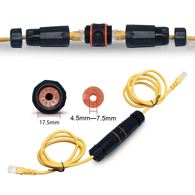 Lan Presa Adattatore RJ45 Impermeabile - 2 Pezzi, Per Cavi LAN Esterni, IP67 Accoppiatore Rj45