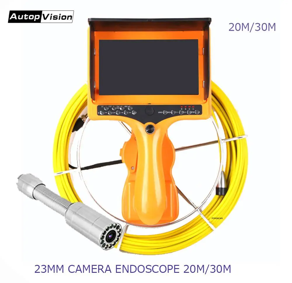 

Handheld Industrial Endoscope 7" Pipe Sewer Drain Pipe Inspection Camera 20m 30m DVR Record Snake Video Camera with counter 7DH