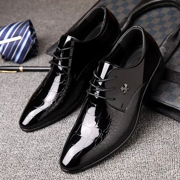 

Luxury Business Leather Shoes Men Breathable Rubber Formal Dress Shoes Male Office Wedding Flats Footwear Mocassin Homme