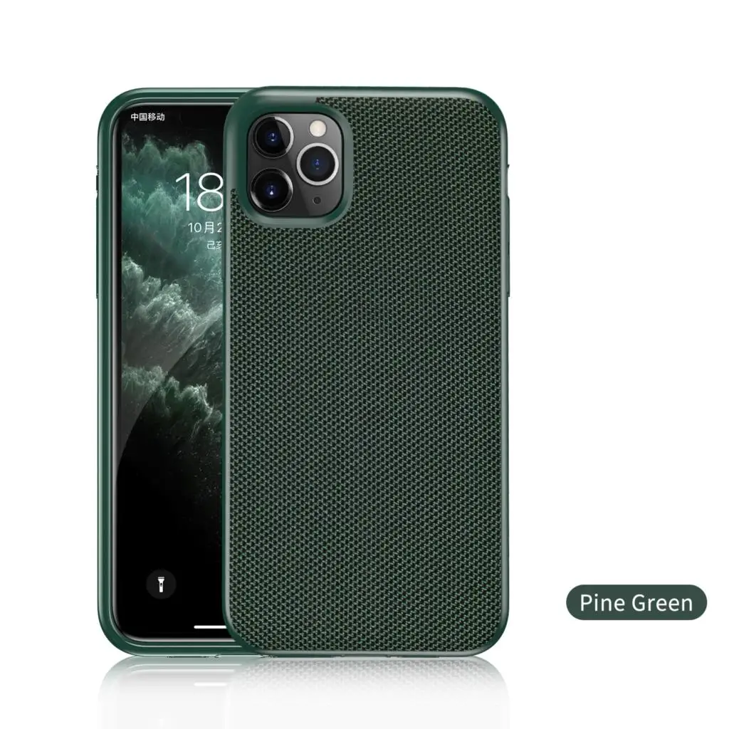 Ультратонкий силиконовый чехол Beyour из ткани для iphone 7, 8, 6, 6s Plus, 11 Pro, X, Xs, Max, Xr, Мягкий защитный чехол с текстурой ткани - Цвет: Зеленый