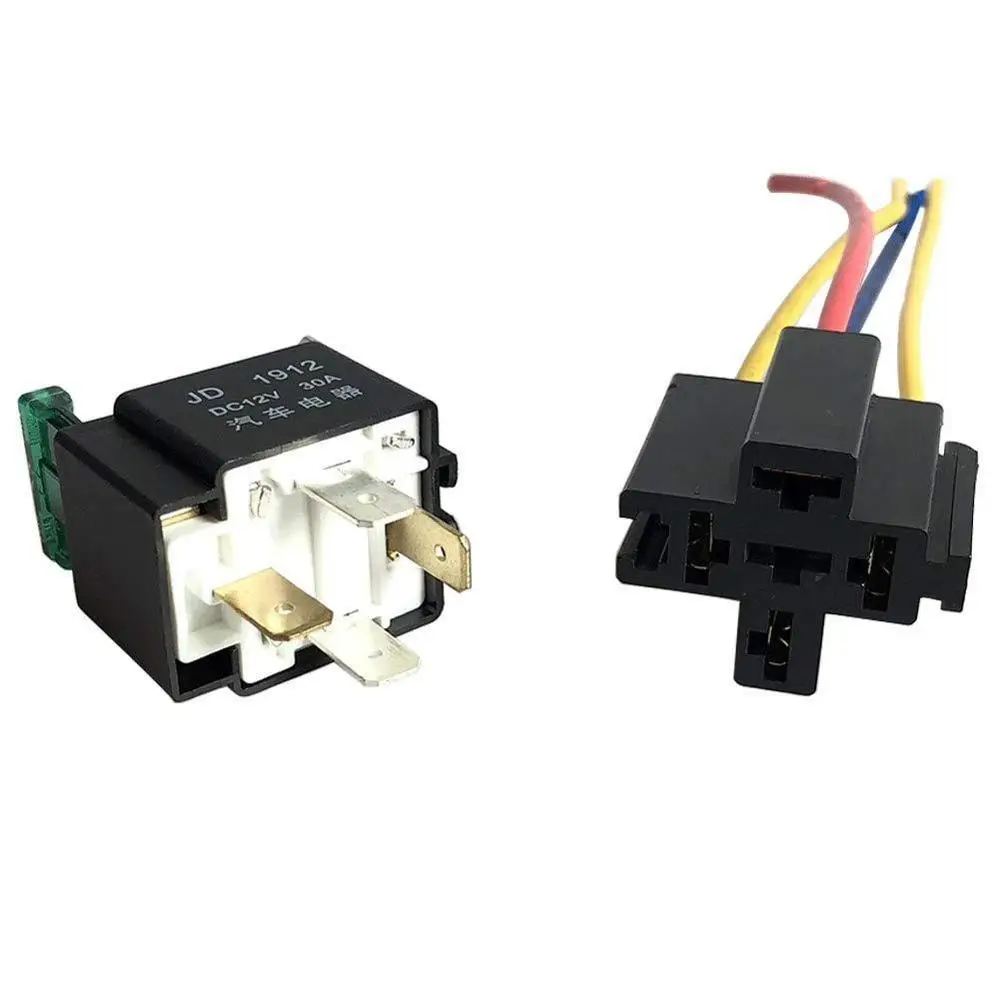 

12V Accessory Automotive Fuses ON/OFF Electronic 30A 4-Pin With Socket Car Holder Fused Relay