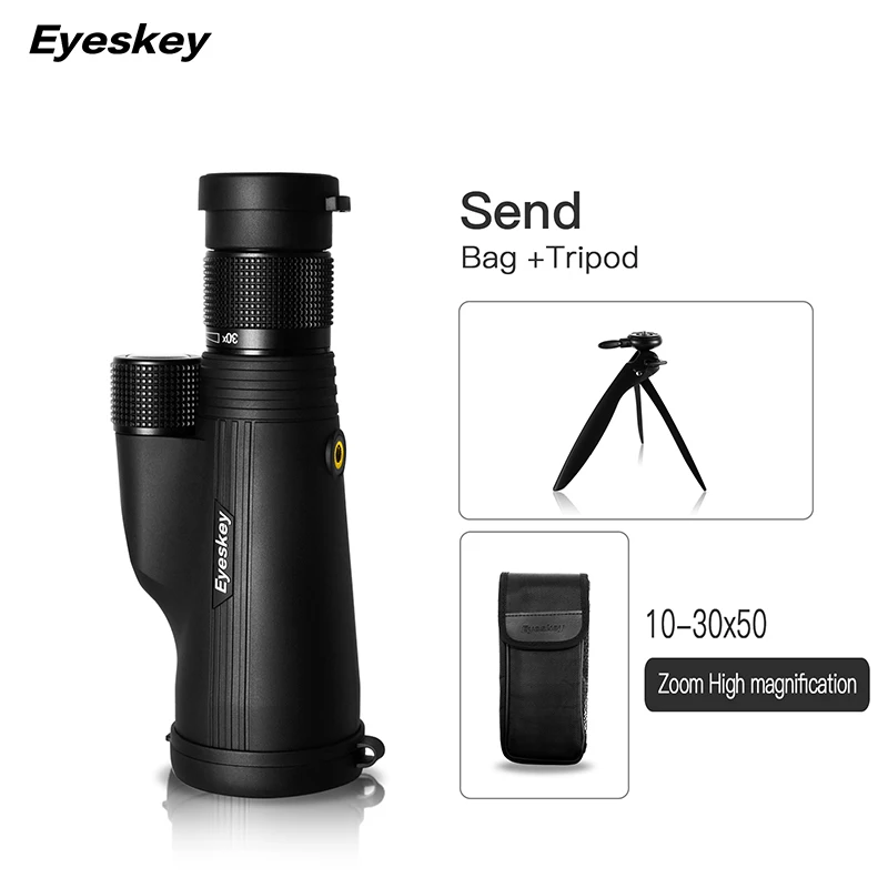 Eyeskey Zoom Монокуляр 10-30x50 Bak4 призма мощный телескоп водонепроницаемые товары для