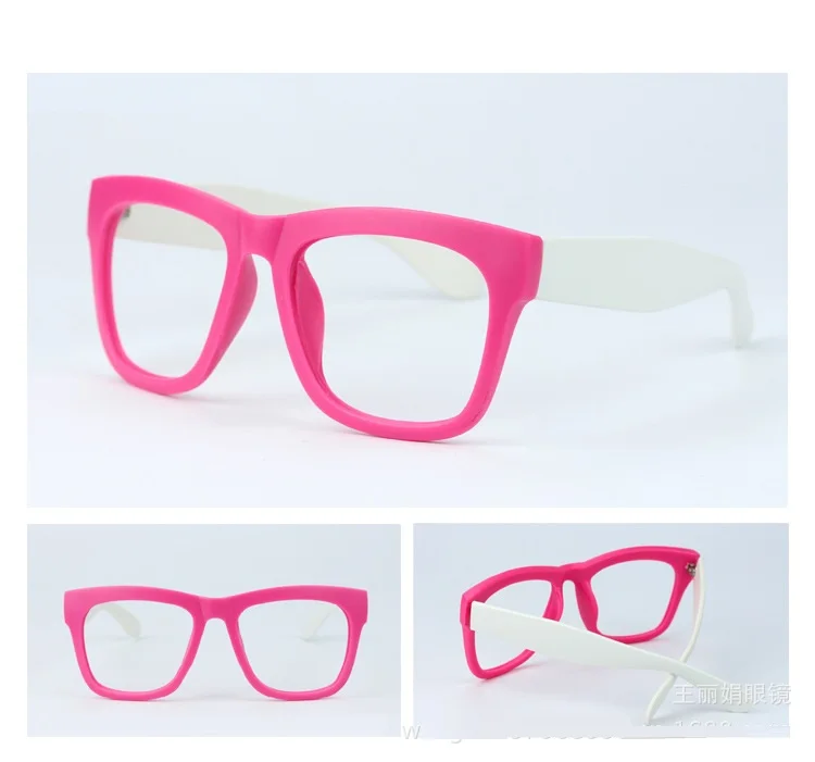 Vazrobe(без линз) оправа для очков для мужчин и женщин, поддельные очки для мужчин и женщин, большие толстые PC очки, черные винтажные Ретро большие - Цвет оправы: pink white
