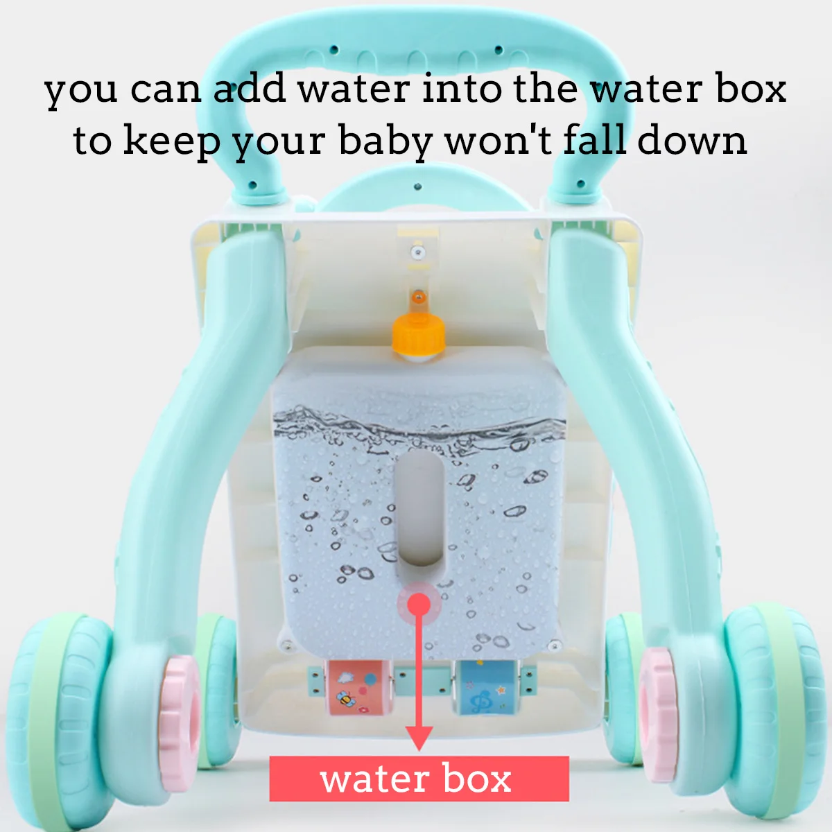 Многофункциональные игрушки-ходунки для малышей с водяным боксом для защиты от опрокидывания на колесиках для малышей, музыкальные ходунки