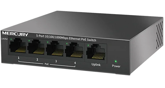 MCU PoE 스위치, PoE 카메라 또는 AP 네트워크 스위치용 세트, 플러그 앤 플레이, 5 포트, 4 포트, 43W, 1000Mbps, IEEE802.3af, 15.4W RJ45 포트