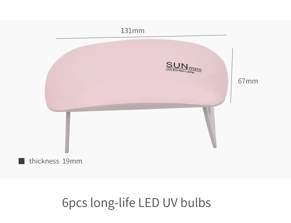 Гибридная лампа для маникюра SUNmini, ультрафиолетовая/LED-лампа для сушки гель-лака с проводом USB, 6 Вт