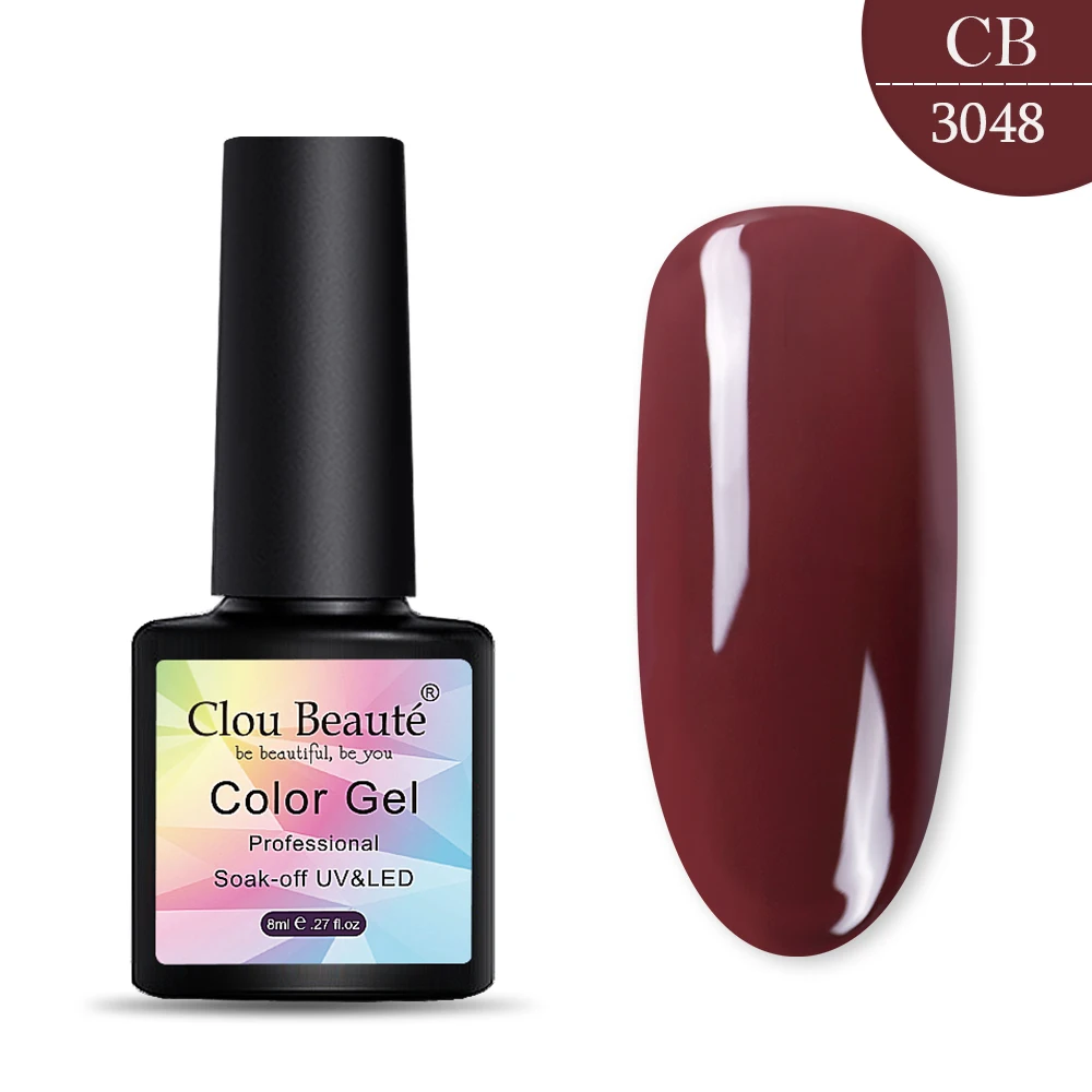 Clou Beaute Набор лаков для ногтей 8 мл цветная гелевая краска для ногтей гель-лаки лак для ногтей полуперманентный Vernis Hybrid - Цвет: 3048