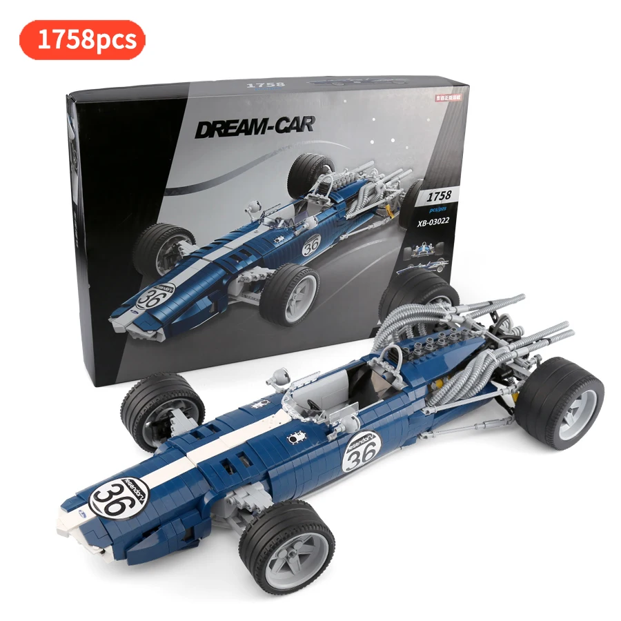 1758 шт. синий звуковой набор MK1 T1G гоночный автомобиль moc техническая модель