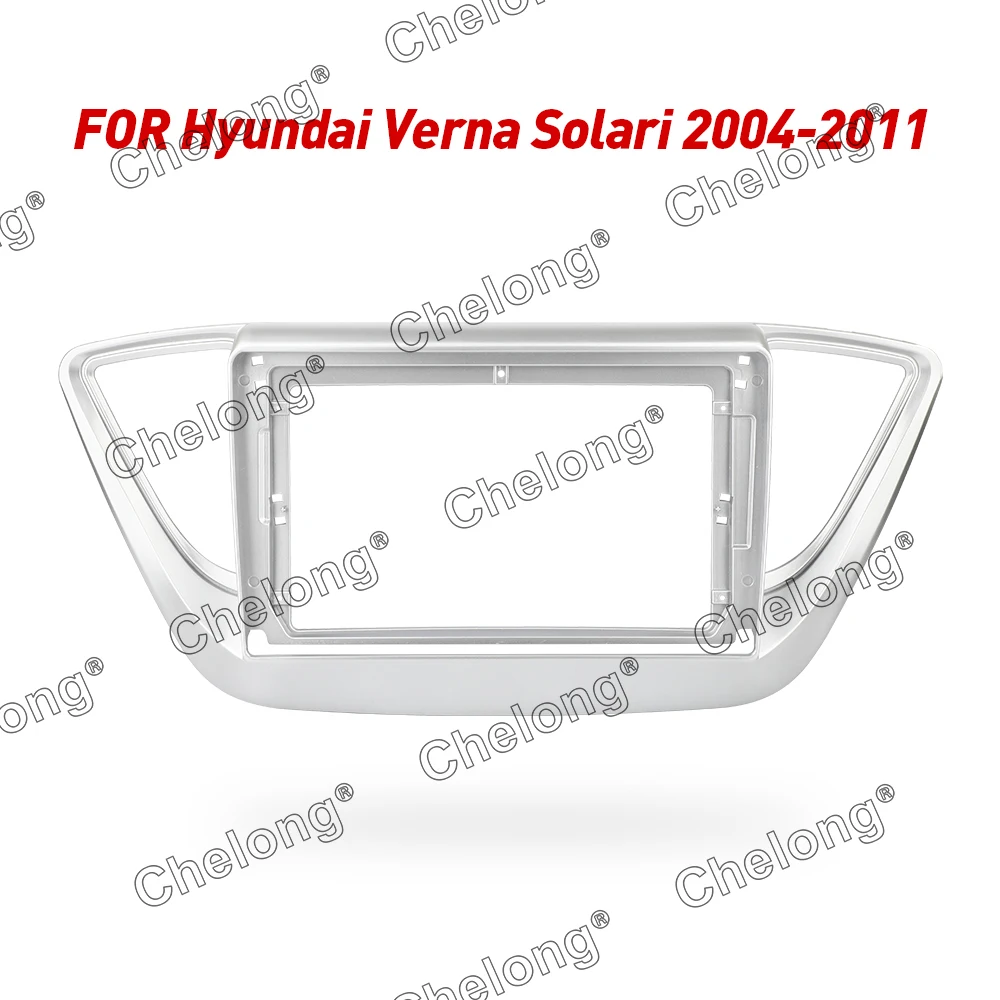 2Din рамка приборной панели автомобиля подходит для hyundai Verna Solari 2004-2011 Автомобильный DVD gps приборная панель комплект монтажная рамка отделка рамка Fascias - Цвет: Hyundai Verna 04-11