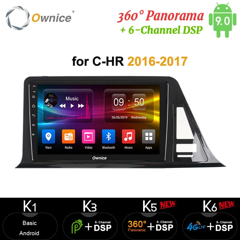 Ownice автомобильный dvd 4G 64G Автомобильный Android 9,0 радио аудио gps плеер Navi Стерео Мультимедиа 4G LTE для Toyota C-HR C HR CHR