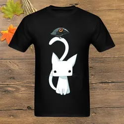Кот и футболка с Рэйвен мужские футболки Минималистичная мультяшная футболка летние топы хлопковые черные Harajuku одежда стиль