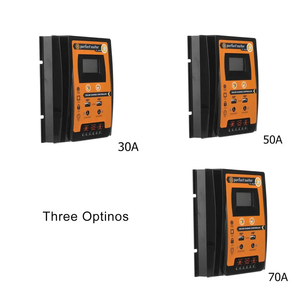 30A/50A/70A 12V 24V PWM автоматический Солнечный контроллер заряда с ЖК-батареей