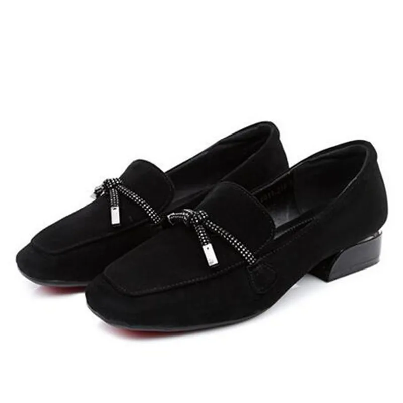 ZXRYXGS/Женская обувь черного цвета из матовой овечьей кожи; сезон весна; обувь на низком каблуке; Новинка года; удобная теплая зимняя обувь размера плюс; женская кожаная обувь
