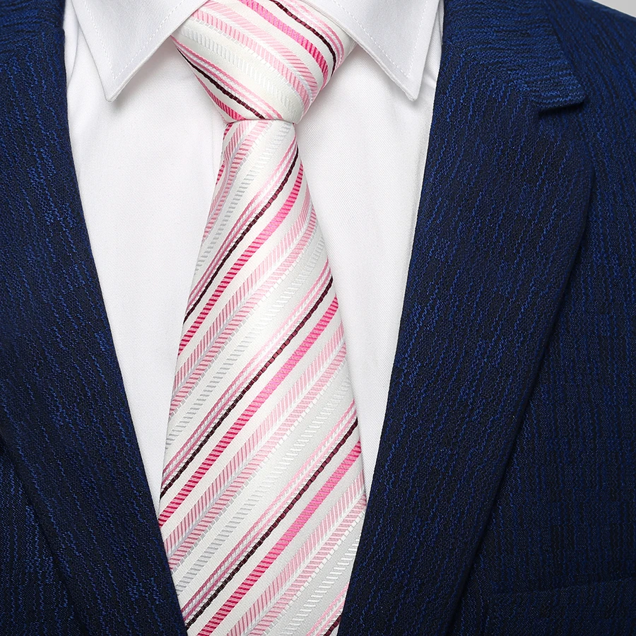 Men hot Pink Blue Silk Neck Ties For Men 10cm gentlemen neckties ties brand designers fashion Corbata Rosa Gravata