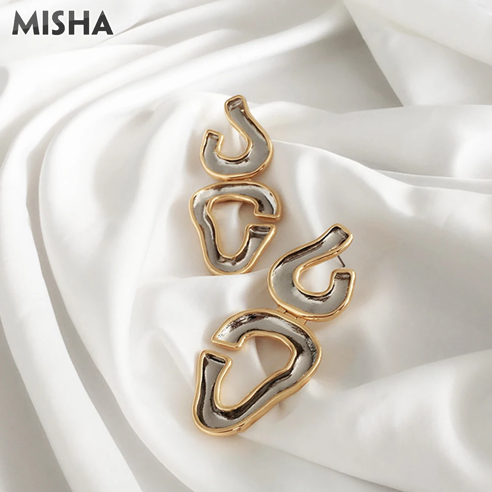 MISHA серьги-гвоздики для женщин, новинка, необычный дизайн, рождественский подарок, серьги для девушек, очаровательные ювелирные серьги, подарок 0061