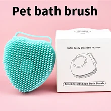 Bathroom Puppy Big Dog Cat Bathing Massage Glove Brush Soft Safety Silicone