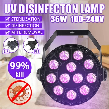 

LED UV Disinfection Mite Lamp 36W Ultraviolet Sterilization Mite Germicidal Bacterial For Home Disinfect Lights Dropshipp