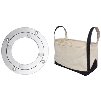 

1 Pcs Aluminium Rotating Turntable Bearing Swivel Plate 5 Inch Silver & 1 Pcs Shopping Bag Clothes Storage Bags Pouch