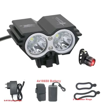 

Solarstorm X2 Bicycle Light Set 2*LED T6 Bike Lights 6x18650 Battery With Bicycle Tail Lamp