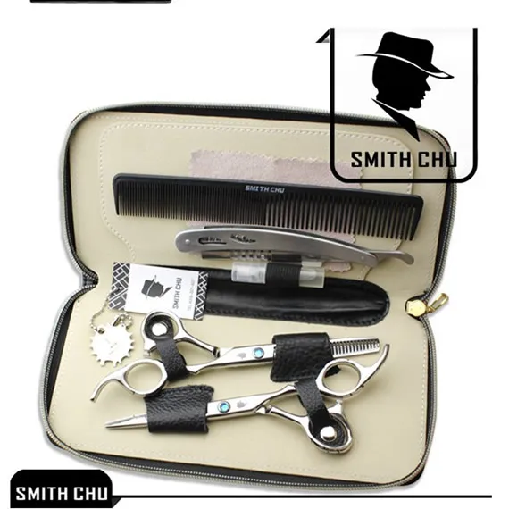 SMITH CHU 5," 6,0" Парикмахерские ножницы для волос Япония 440C прореживающие ножницы для стрижки волос Инструменты для укладки волос LZS0007