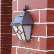 ABS Ретро шестиугольная Солнечная энергия светодиодный настенный светильник теплый белый водонепроницаемый забор длительное освещение для наружного пейзажа