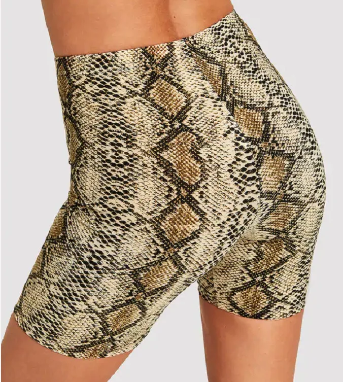 Fashion Summer Leopard Print Women Shorts Casual Snake Print Fitness Short For Lady Women High Waist Casual Biker Short Femme zara shorts