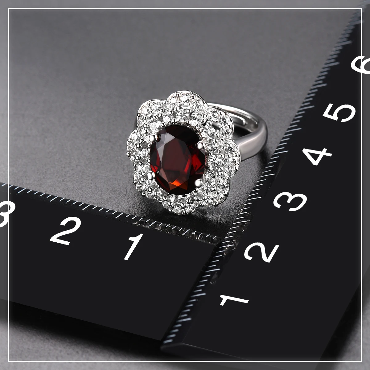 Hutang 3.05ct гранат Открытое кольцо с натуральными драгоценными камнями Твердое Серебро 925 пробы Регулируемые кольца изящные элегантные ювелирные изделия в форме кубиков для женщин