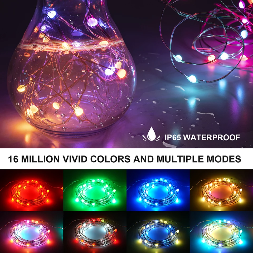 battery fairy lights USB Christmas Lights String Party Lights Birthday Decoration WS2812B RGB Led Light Dreamcolor String Addressable Individually 5V orange fairy lights