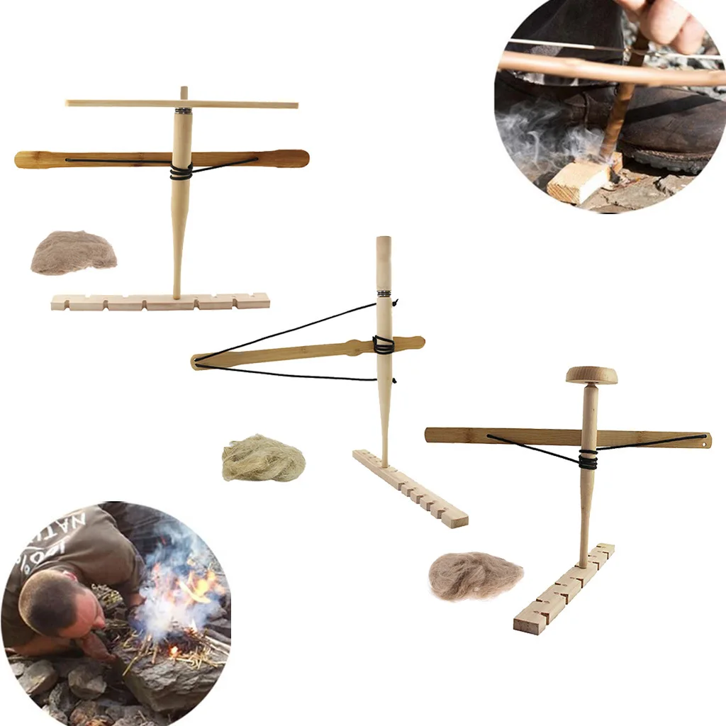 Outdoor Primitive  Wood Bow Drill Survival Friction