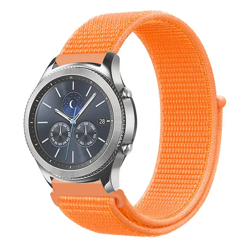 Papaya Ремешок для часов 22 мм 20 мм для samsung galaxy watch gear s3 Frontier ремешок 46 мм 42 gear sport loop amazfit gtr 47 huawei watch gt - Цвет ремешка: Papaya