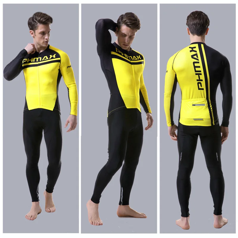 PHMAX Pro Весна с длинным рукавом Велоспорт Джерси Набор MTB велосипед одежда Ropa Майо гоночный велосипед одежда Велоспорт Набор