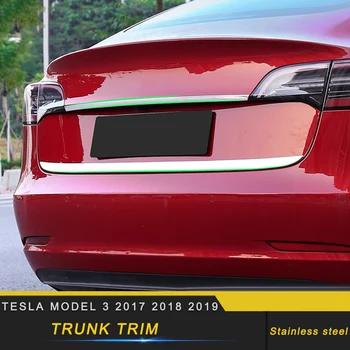 

For Tesla Model 3 2017 2018 2019 Car Rear Door Trunk Decoration Cover Trim Chrome Pad Frame Sticker Chrome Exterior Accessories
