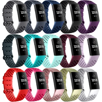 

Breathable Bands For Fitbit Charge 4 Smart Watch Bracelet Soft TPU Wrist Band Watch Strap For Fitbit Charge 3 SE Small Large