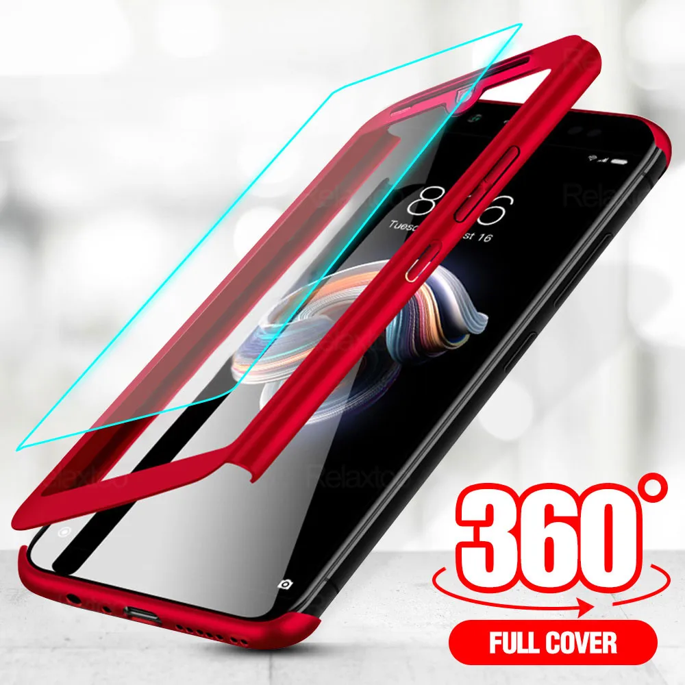 360 full body 2-in-1 case for Xiaomi Mi 10T Lite A1 A2 5X 6X Mia1 Mia2 Mia3  A 1 glass cover on Poco X3 NFC Pocox3 Pro M3 F1 F 1 -