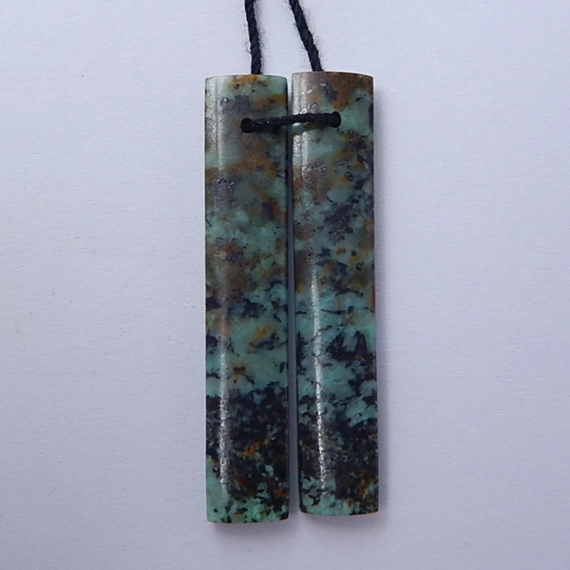 

Sale Natural Stone African Turquoise Gemstone Fashion Earrings 42x8x4mm 5.7g