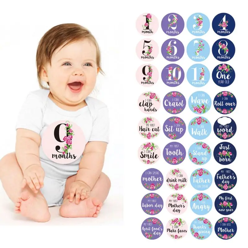 

2019 Baby Pregnant Women Monthly Photograph Sticker Fun Month Milestone Stickers DIY Kid Souvenirs Prop