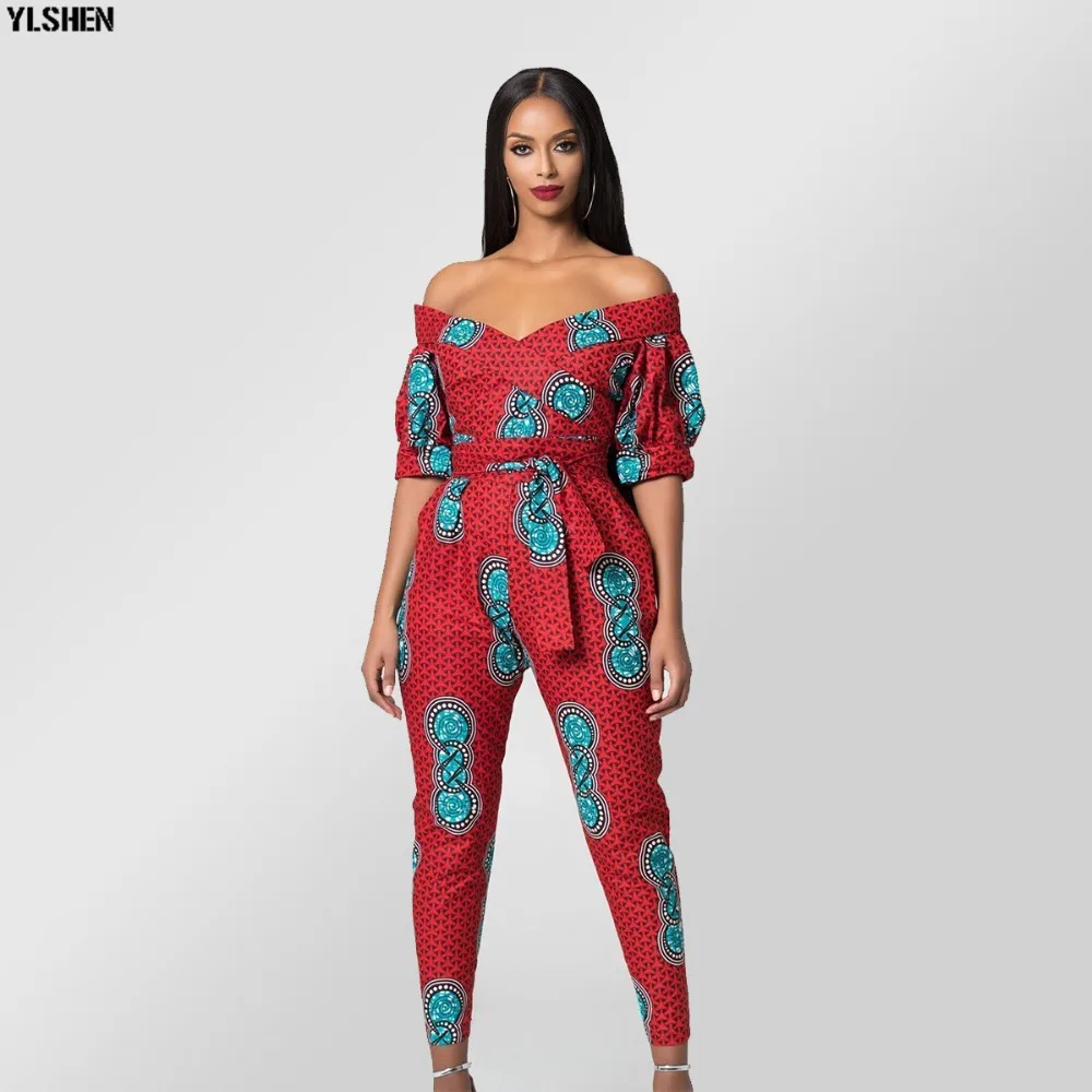Dashiki African Clothes for Women Traditional Print  Jumpsuit Dresses Basin Riche Clothing Vetement Robe Africaine Femme 2019 03