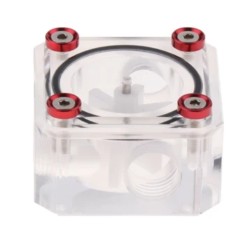 

G 1/4inch Desktop Computer Measuring Tools Acrylic Square Shape Threaded Easy Install Water Cooling Flow Meter Portable Durable