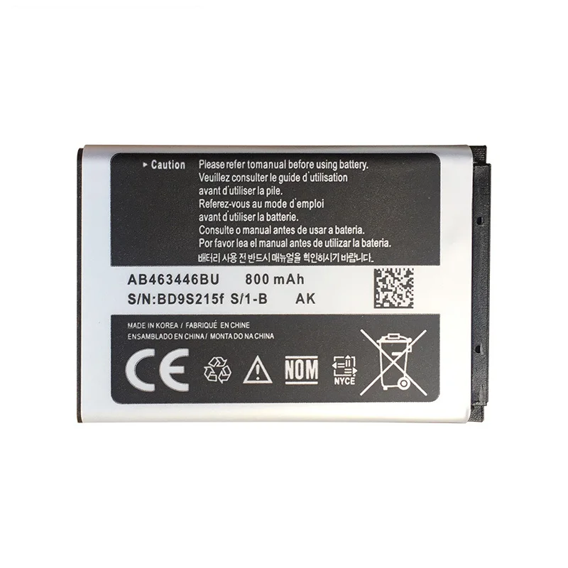 800 мА/ч, AB463446BU Батарея для samsung C3300K X208 B189 B309 F299 E908 B289 B309 E428 телефон Батарея 800 мА-ч