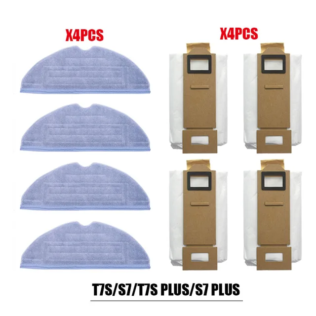 For Roborock S7 T7S Plus vacuum cleaner accessories dust bags mop cleaning cloth HEPA Filter replacement xiaomi G10 robot parts Army Green