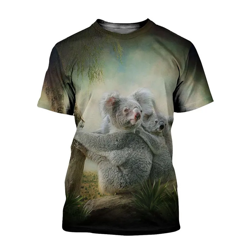 Красивая модная повседневная футболка koala с 3D принтом новая уличная в стиле