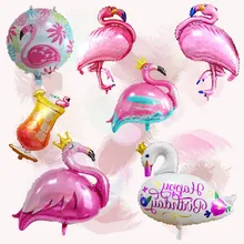 Мультяшное украшение Любовь Фламинго алюминиевая пленка Свадебный шар Корона именинника Фламинго декоративный шарик