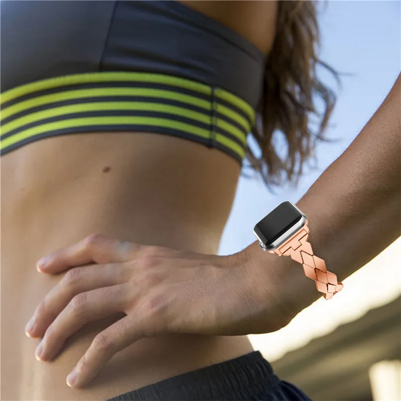 Ремешок для часов Apple Watch 44 мм 40 мм 38 мм 42 мм металлические стразы браслет из нержавеющей стали ремешок для iWatch серии 4 3 2 1