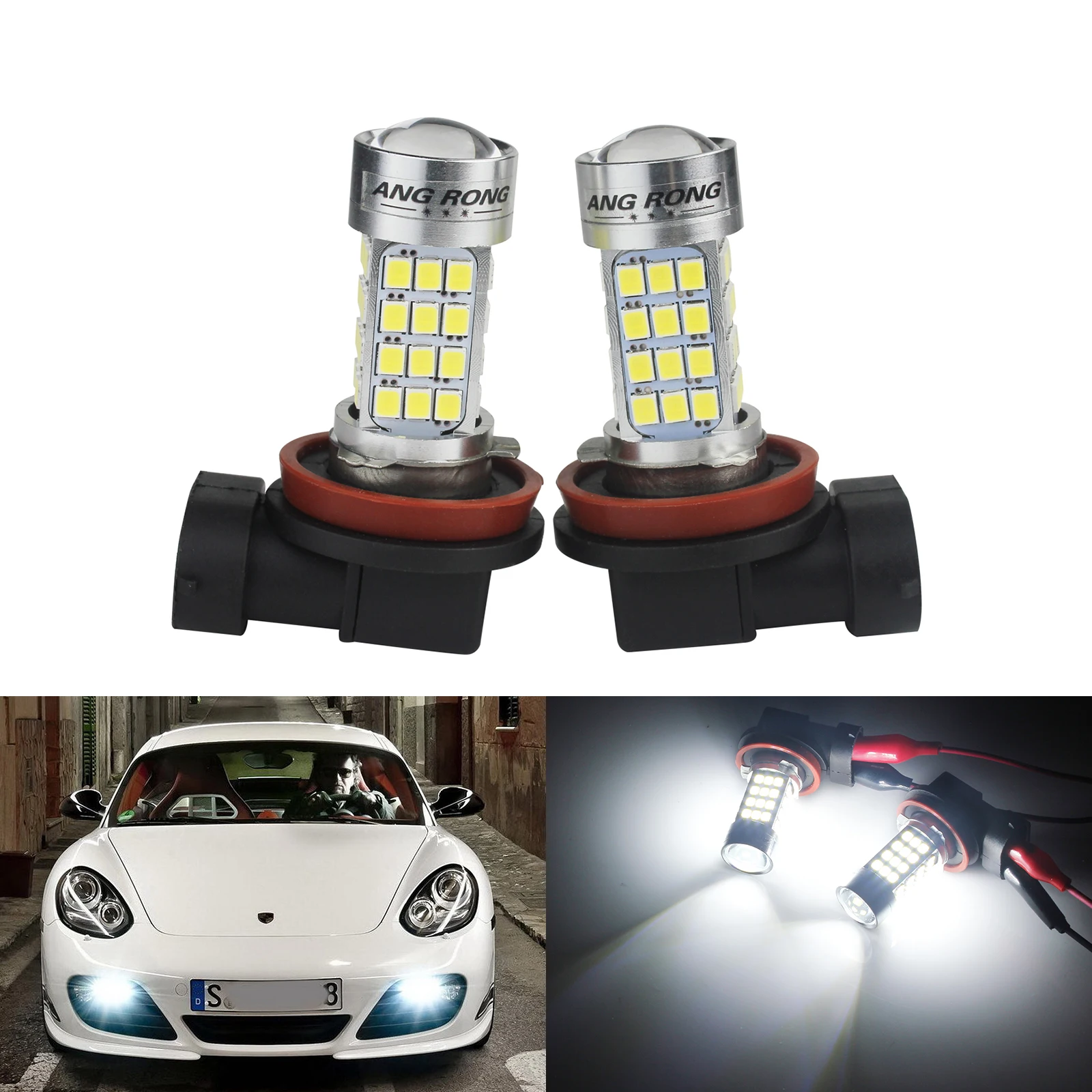 ANGRONG 2x H11 H8 54 SMD светодиодсветодиодный белые дневные ходовые огни