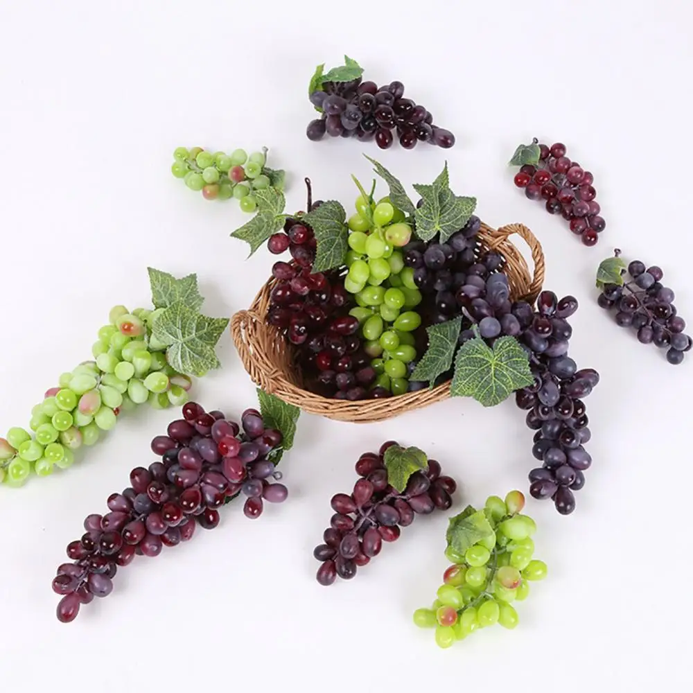 1 Bunch Fake Grape Artificial Plastic Lifelike Faux Fruit Home Garden Decoration