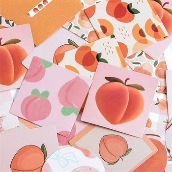 

46pcs/box Cute Peaches Stickers DIY Scrapbooking Diary Notebook Sticker Kawaii Stationery Flakes Envelope Sealing Labels Tags