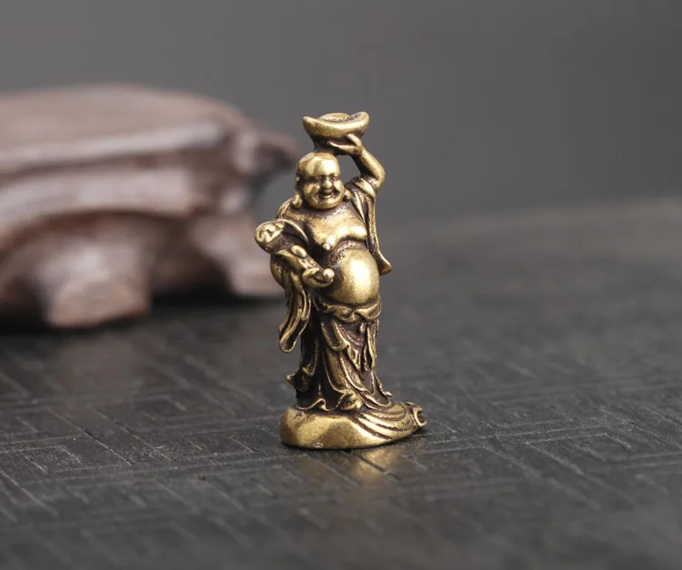 Copper Maitreya Buddha Miniatures Figurines  (8)